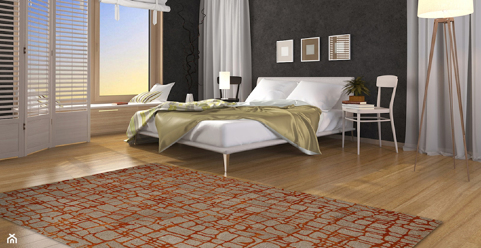 Aranżacje wnętrz z indyjskimi dywanami - Sypialnia, styl nowoczesny - zdjęcie od Carpet Outlet - Homebook