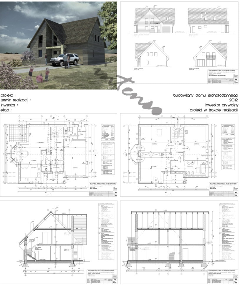 Projekty domów jednorodzinnych - Domy tradycyjne, styl tradycyjny - zdjęcie od Pracownia Architektoniczna Intenso