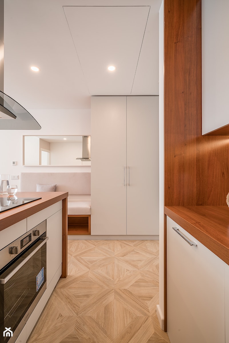 PROJEKT WNĘTRZA MIESZKANIA 48M2 - Kuchnia, styl minimalistyczny - zdjęcie od Pracownia Architektoniczna Intenso