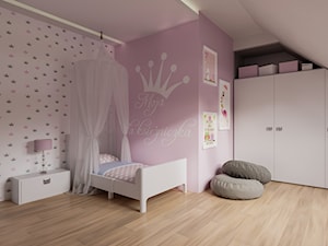 Pokój księżniczki - Duży biały różowy pokój dziecka dla dziecka dla nastolatka dla dziewczynki, styl nowoczesny - zdjęcie od Art & Deco Design
