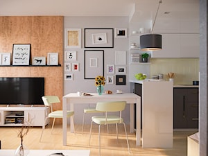 Małe mieszkanie w Warszawie - Średnia szara jadalnia w salonie, styl nowoczesny - zdjęcie od Art & Deco Design