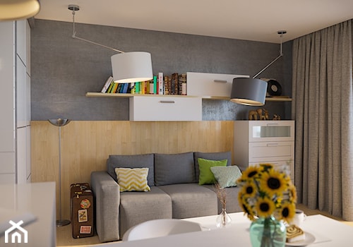 Małe mieszkanie w Warszawie - Mały szary salon, styl nowoczesny - zdjęcie od Art & Deco Design