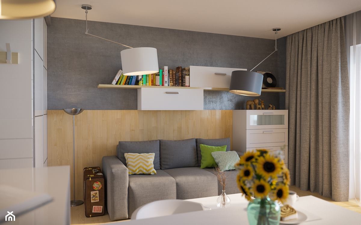 Małe mieszkanie w Warszawie - Mały szary salon, styl nowoczesny - zdjęcie od Art & Deco Design - Homebook
