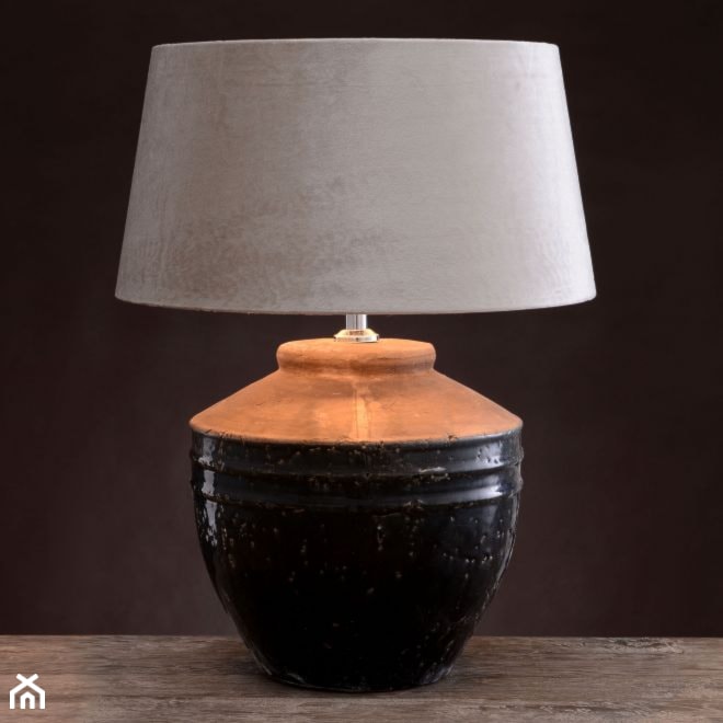 CERAMICZNA, RĘCZNIE WYKONANA LAMPA STOŁOWA Z NATURALNYM EFEKTEM SZKLIWIENIA - zdjęcie od AlmiDecor.com