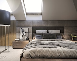 DOM JEDNORODZINNY TARNÓW 250 m2 - Średnia szara sypialnia na poddaszu, styl nowoczesny - zdjęcie od EDYTA SOWIŃSKA INTERIOR DESIGN - Homebook