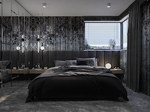 DOM W ZABUDOWIE SZEREGOWEJ 100 M2 TYCHY - Średnia czarna sypialnia, styl nowoczesny - zdjęcie od EDYTA SOWIŃSKA INTERIOR DESIGN