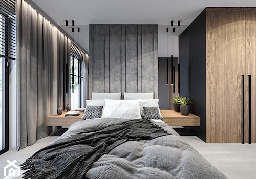 APARTAMENT KATOWICE 75 M2 - Średnia szara sypialnia, styl nowoczesny - zdjęcie od EDYTA SOWIŃSKA INTERIOR DESIGN