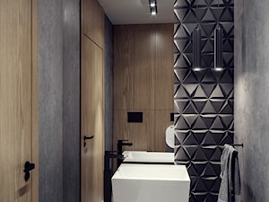 DOM JEDNORODZINNY TARNÓW 250 m2 - Mała bez okna z lustrem łazienka, styl nowoczesny - zdjęcie od EDYTA SOWIŃSKA INTERIOR DESIGN