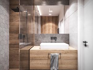 APARTAMENT JAWORZNO 70 M2 - Mała jako pokój kąpielowy z punktowym oświetleniem łazienka, styl nowoczesny - zdjęcie od EDYTA SOWIŃSKA INTERIOR DESIGN