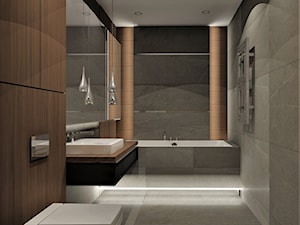 APARTAMENT 85 M2 TYCHY - Średnia bez okna z lustrem z punktowym oświetleniem łazienka, styl nowoczesny - zdjęcie od EDYTA SOWIŃSKA INTERIOR DESIGN