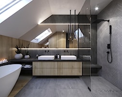 DOM JEDNORODZINNY TARNÓW 250 m2 - Średnia łazienka na poddaszu w domu jednorodzinnym z oknem, styl ... - zdjęcie od EDYTA SOWIŃSKA INTERIOR DESIGN - Homebook