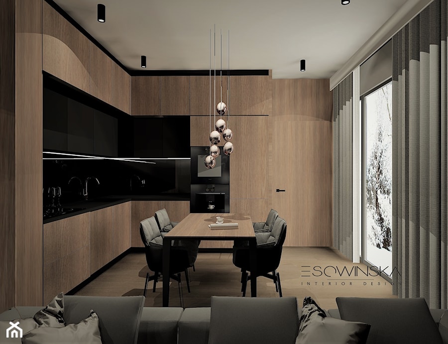 APARTAMENT 85 M2 TYCHY - Średnia jadalnia w kuchni, styl nowoczesny - zdjęcie od EDYTA SOWIŃSKA INTERIOR DESIGN