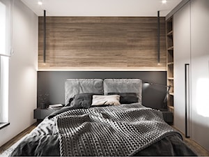 APARTAMENT JAWORZNO 70 M2 - Średnia biała czarna sypialnia, styl nowoczesny - zdjęcie od EDYTA SOWIŃSKA INTERIOR DESIGN