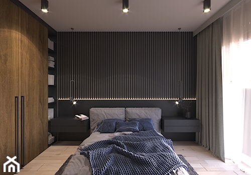 APARTAMENT KRAKÓW 40 M2 - Mała czarna sypialnia, styl tradycyjny - zdjęcie od EDYTA SOWIŃSKA INTERIOR DESIGN