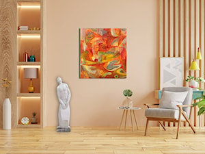 Salon z obrazem i rzeźbą - zdjęcie od Art in House Dom Aukcyjny i Galeria Sztuki