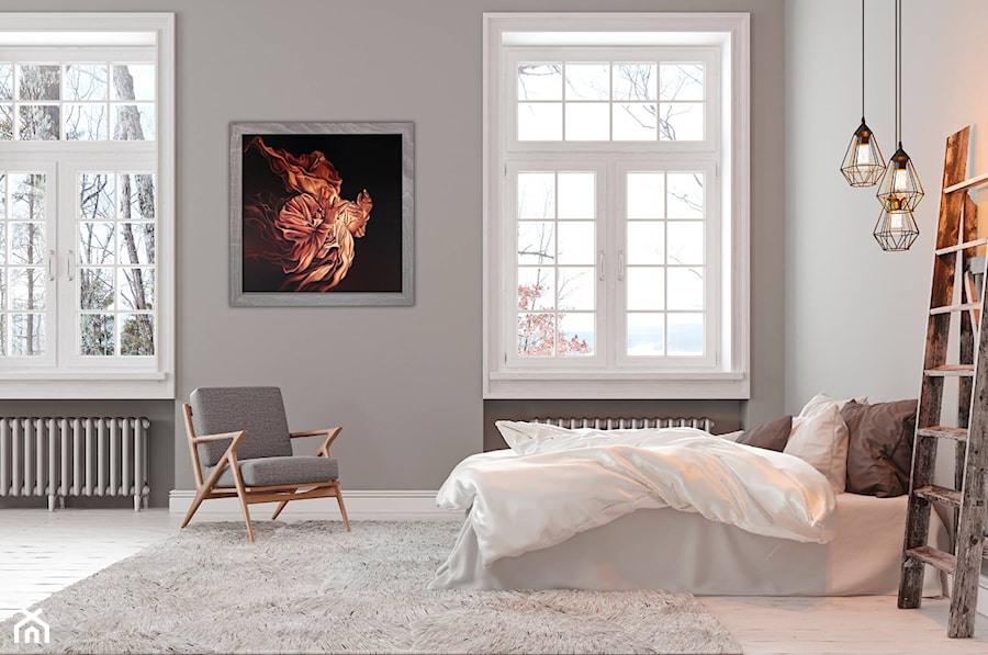 Sypialnia z obrazem: ANNA CHORZĘPA-KASZUB, OSOBLIWOŚĆ, 2024 - zdjęcie od Art in House Dom Aukcyjny i Galeria Sztuki