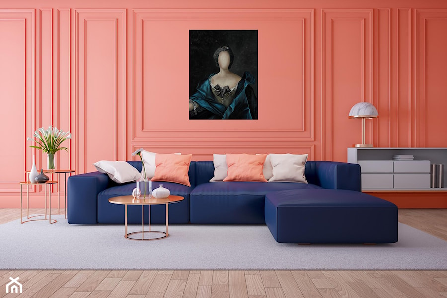 Salon z obrazem: DARIA ZBIEŃ, AURORA II WG JEAN-MARC NATTIER PORTRAIT OF A WOMAN, 2023 - zdjęcie od Art in House Dom Aukcyjny i Galeria Sztuki