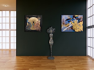 Salon z obrazami i rzeźbą - zdjęcie od Art in House Dom Aukcyjny i Galeria Sztuki