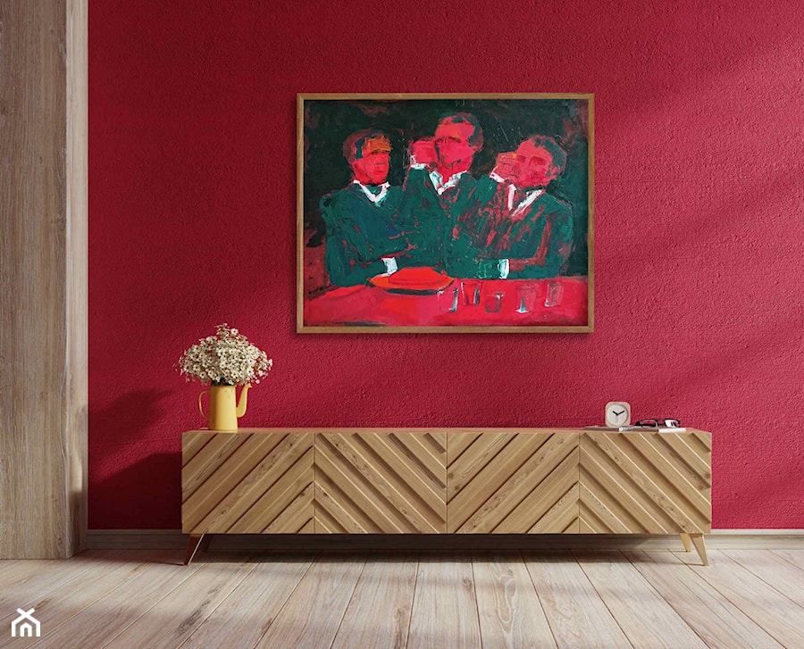 Salon z obrazem: Michał Ostaniewicz, Ostatni tost, 2019 - zdjęcie od Art in House Dom Aukcyjny i Galeria Sztuki