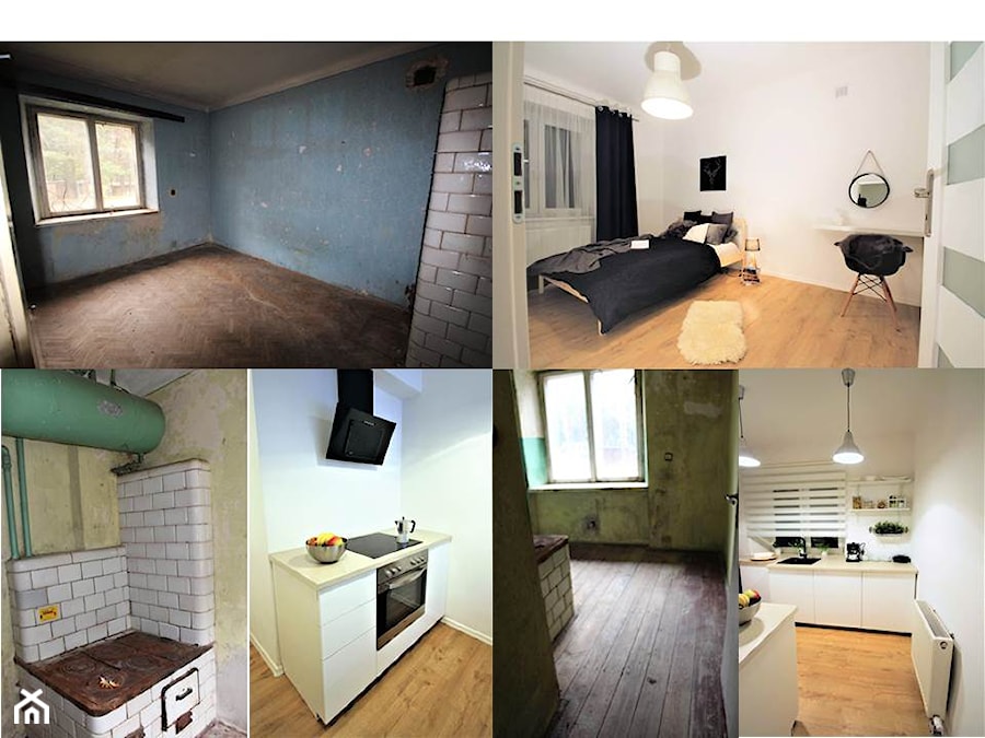 Sypialnia, kuchnia, minimalistyczna, dębowa podłoga - zdjęcie od Pimp My House