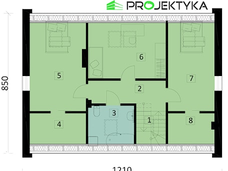 Aranżacje wnętrz - Domy: Rzut poddasza - PROJEKTYKA. Przeglądaj, dodawaj i zapisuj najlepsze zdjęcia, pomysły i inspiracje designerskie. W bazie mamy już prawie milion fotografii!