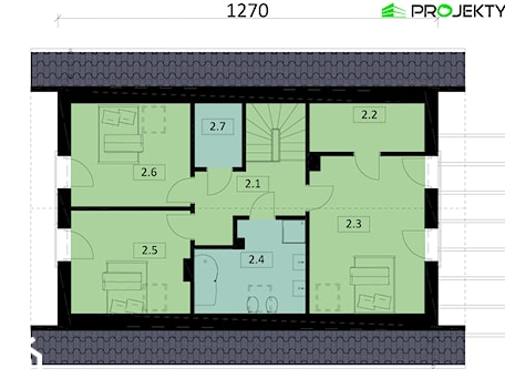 Aranżacje wnętrz - Domy: Rzut poddasza - PROJEKTYKA. Przeglądaj, dodawaj i zapisuj najlepsze zdjęcia, pomysły i inspiracje designerskie. W bazie mamy już prawie milion fotografii!