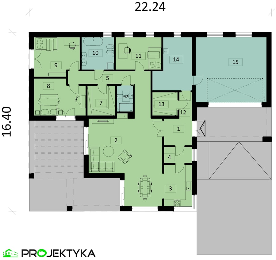 Rzut parteru - zdjęcie od PROJEKTYKA