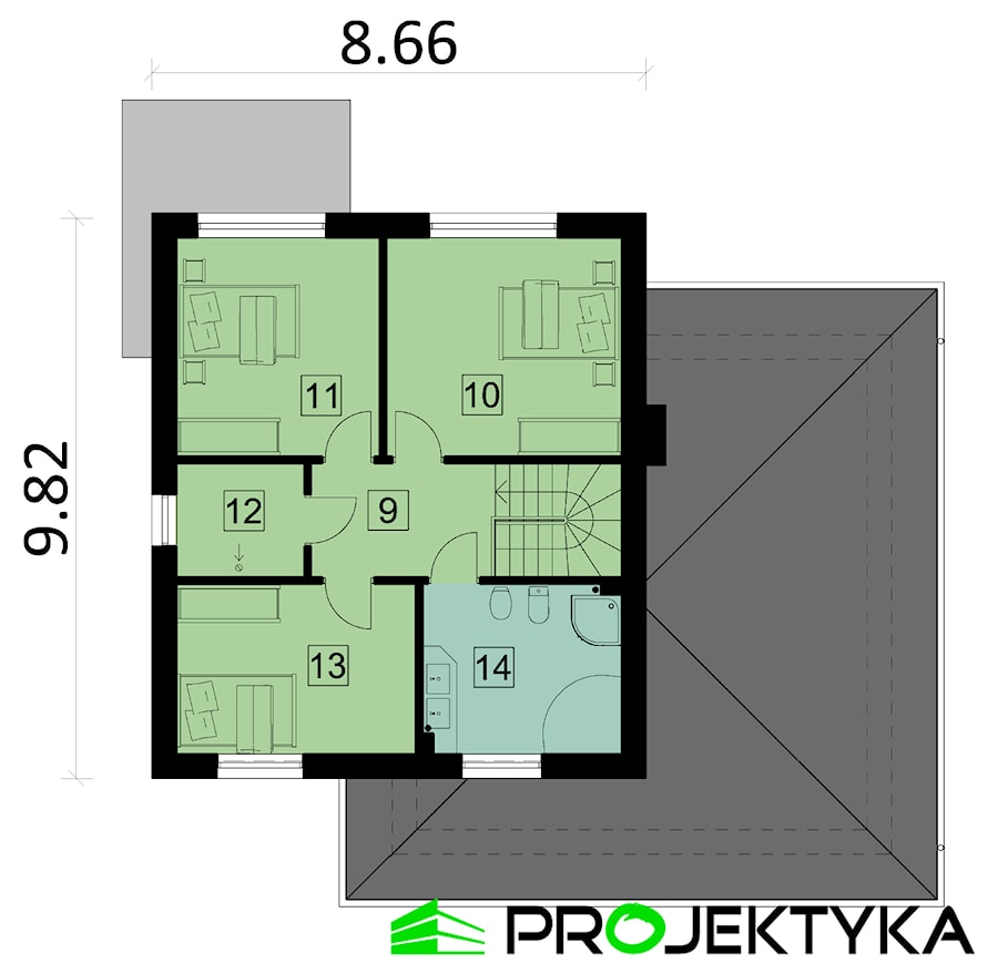 Rzut piętra - zdjęcie od PROJEKTYKA