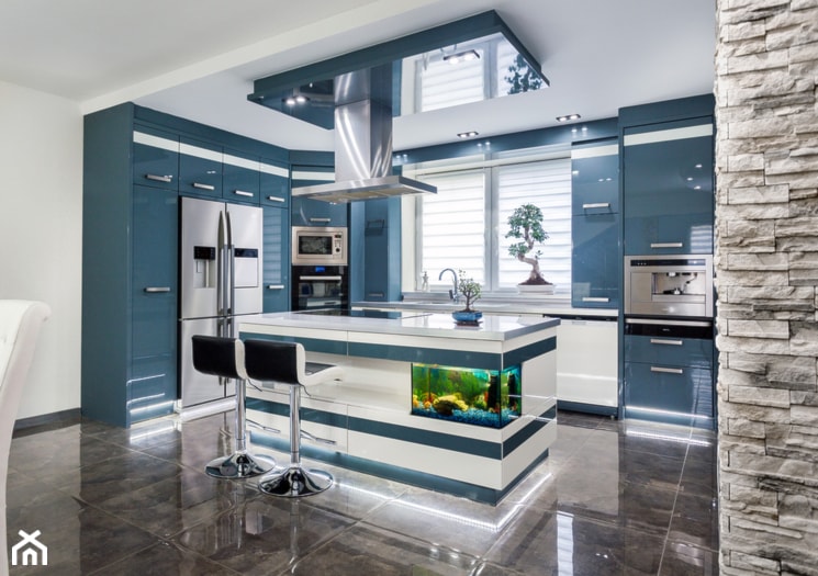 Błękit w kuchni - zdjęcie od Góra Meble - Homebook