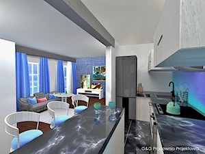 Wizualizacja apartamentu w Kołobrzegu - Kuchnia, styl nowoczesny - zdjęcie od G&G Pracownia Projektowa