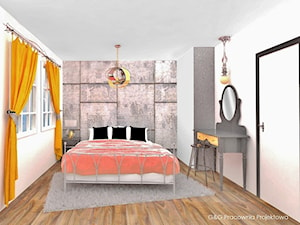 Wizualizacja apartamentu w Kołobrzegu - Sypialnia, styl glamour - zdjęcie od G&G Pracownia Projektowa