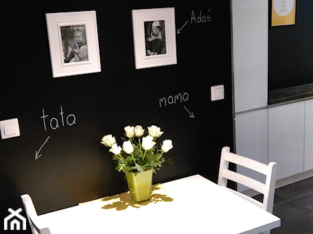 Aranżacje wnętrz - Jadalnia: metamorfoza kuchni - Mała czarna szara jadalnia w kuchni - Magda Sommer. Przeglądaj, dodawaj i zapisuj najlepsze zdjęcia, pomysły i inspiracje designerskie. W bazie mamy już prawie milion fotografii!
