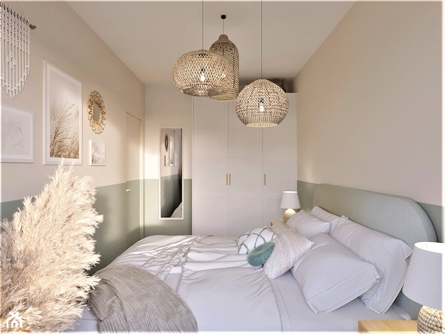 Mieszkanie boho na wynajem - Sypialnia, styl nowoczesny - zdjęcie od Projekty Wnętrz KOZAK