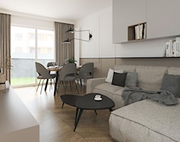 Mieszkanie w beżach i szarościach - Salon, styl nowoczesny - zdjęcie od Projekty Wnętrz KOZAK - Homebook