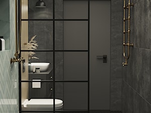 Łazienka czarna z turkusem - zdjęcie od Projekty Wnętrz KOZAK