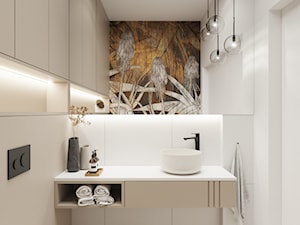 WC z tapetą - zdjęcie od Projekty Wnętrz KOZAK