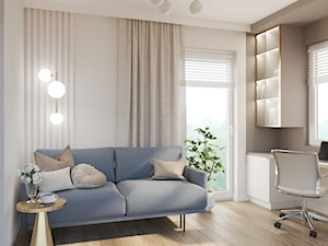 Biuro z niebieską kanapą - zdjęcie od Projekty Wnętrz KOZAK