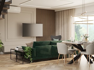 Salon z zieloną kanapą - zdjęcie od Projekty Wnętrz KOZAK