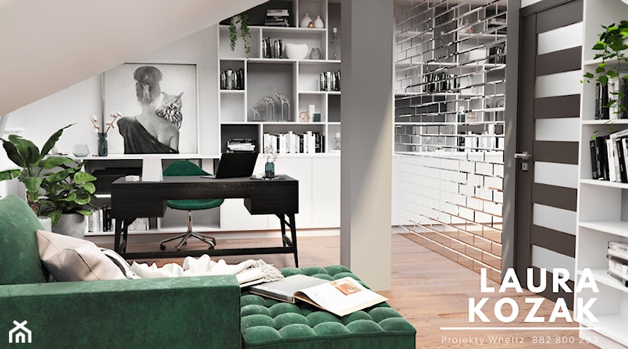 Domowa biblioteczka - Biuro, styl nowoczesny - zdjęcie od Projekty Wnętrz KOZAK