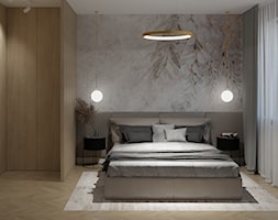 Mieszkanie w beżach i szarościach - Sypialnia, styl nowoczesny - zdjęcie od Projekty Wnętrz KOZAK - Homebook
