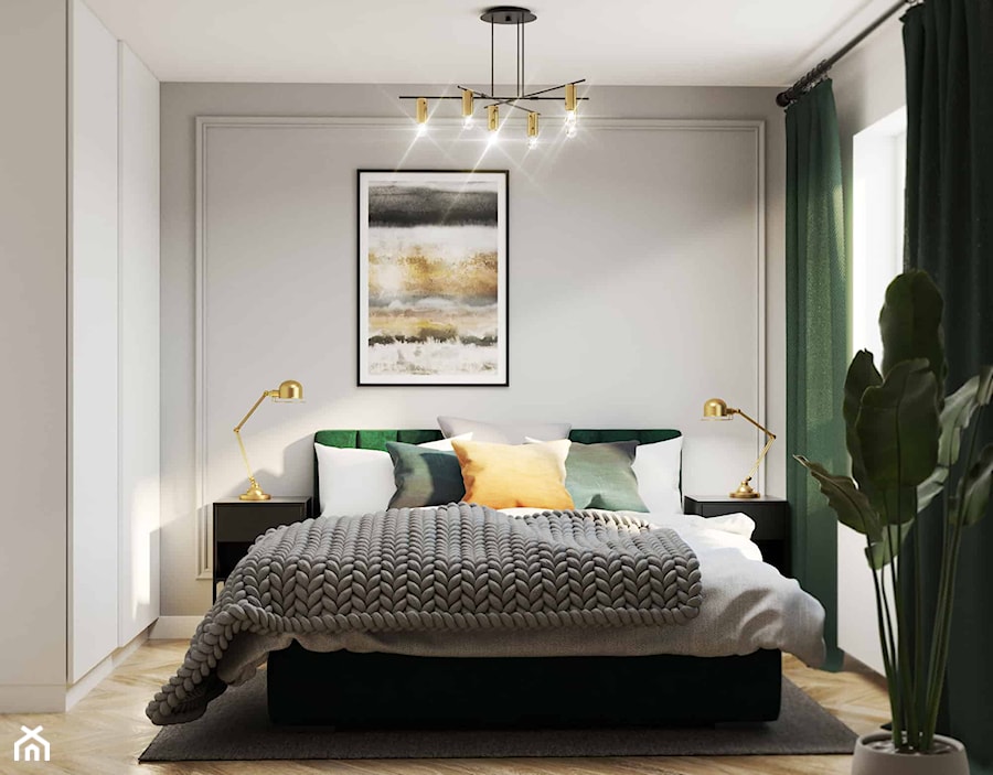 Sypialnia w zieleni - zdjęcie od Projekty Wnętrz KOZAK