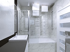 Łazienka po męsku - Średnia bez okna z marmurową podłogą z punktowym oświetleniem łazienka, styl nowoczesny - zdjęcie od W Kwadrat