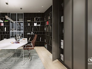 Biuro - Średnie czarne biuro, styl nowoczesny - zdjęcie od Komandor - Wnętrza z Charakterem