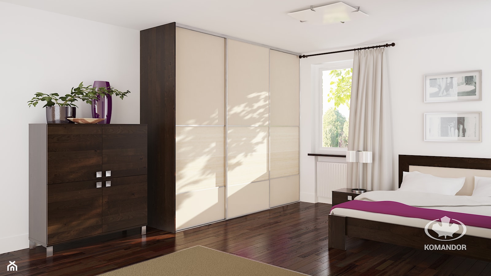 Sypialnia KOMANDOR - Średnia biała sypialnia, styl tradycyjny - zdjęcie od Komandor - Wnętrza z Charakterem - Homebook