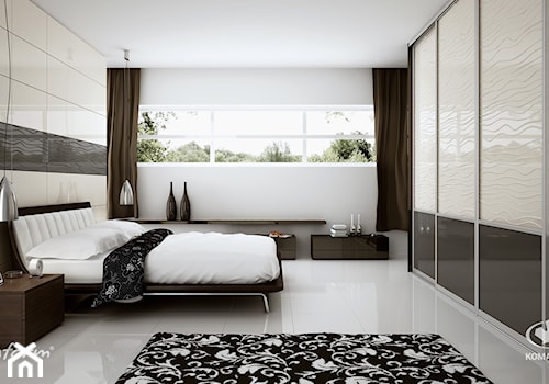 Sypialnia KOMANDOR - Średnia beżowa biała sypialnia, styl nowoczesny - zdjęcie od Komandor - Wnętrza z Charakterem