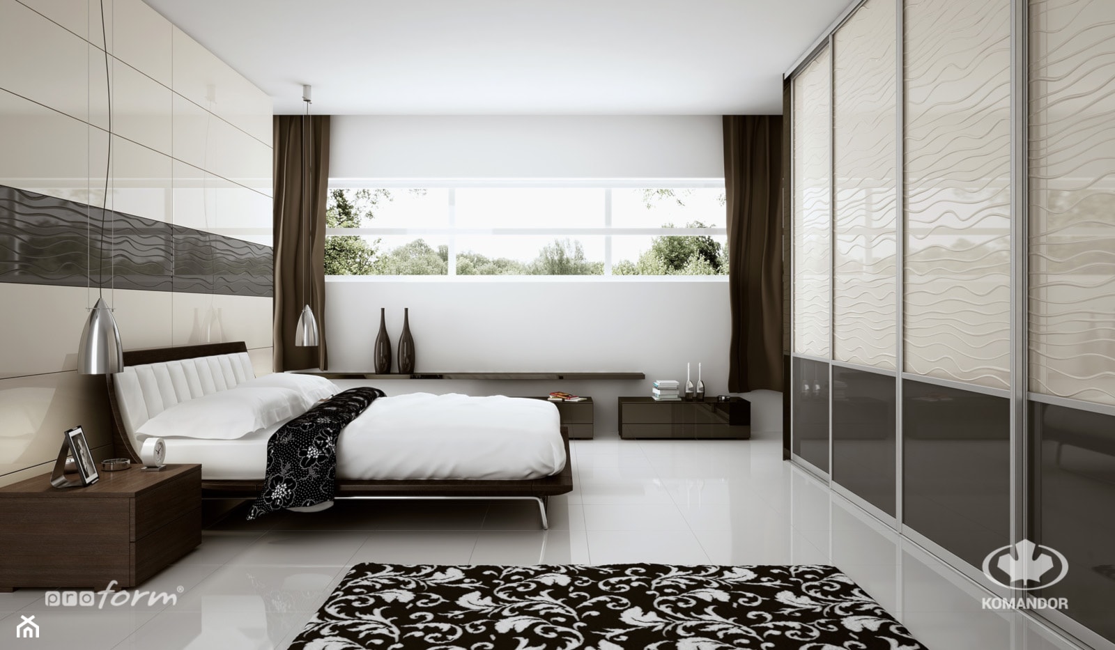 Sypialnia KOMANDOR - Średnia beżowa biała sypialnia, styl nowoczesny - zdjęcie od Komandor - Wnętrza z Charakterem - Homebook