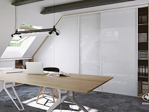 Biuro - Średnie białe biuro, styl nowoczesny - zdjęcie od Komandor - Wnętrza z Charakterem