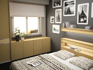 Sypialnia KOMANDOR - Mała czarna sypialnia, styl tradycyjny - zdjęcie od Komandor - Wnętrza z Charakterem