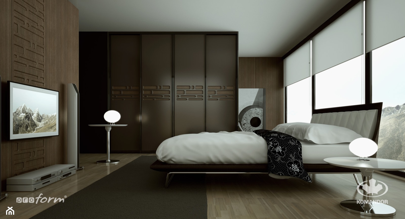 Sypialnia KOMANDOR - Duża sypialnia, styl nowoczesny - zdjęcie od Komandor - Wnętrza z Charakterem - Homebook
