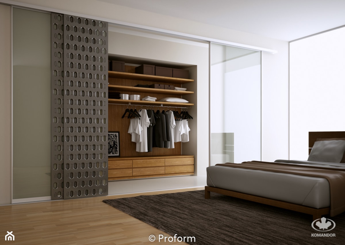 Sypialnia KOMANDOR - Duża beżowa sypialnia, styl nowoczesny - zdjęcie od Komandor - Wnętrza z Charakterem - Homebook